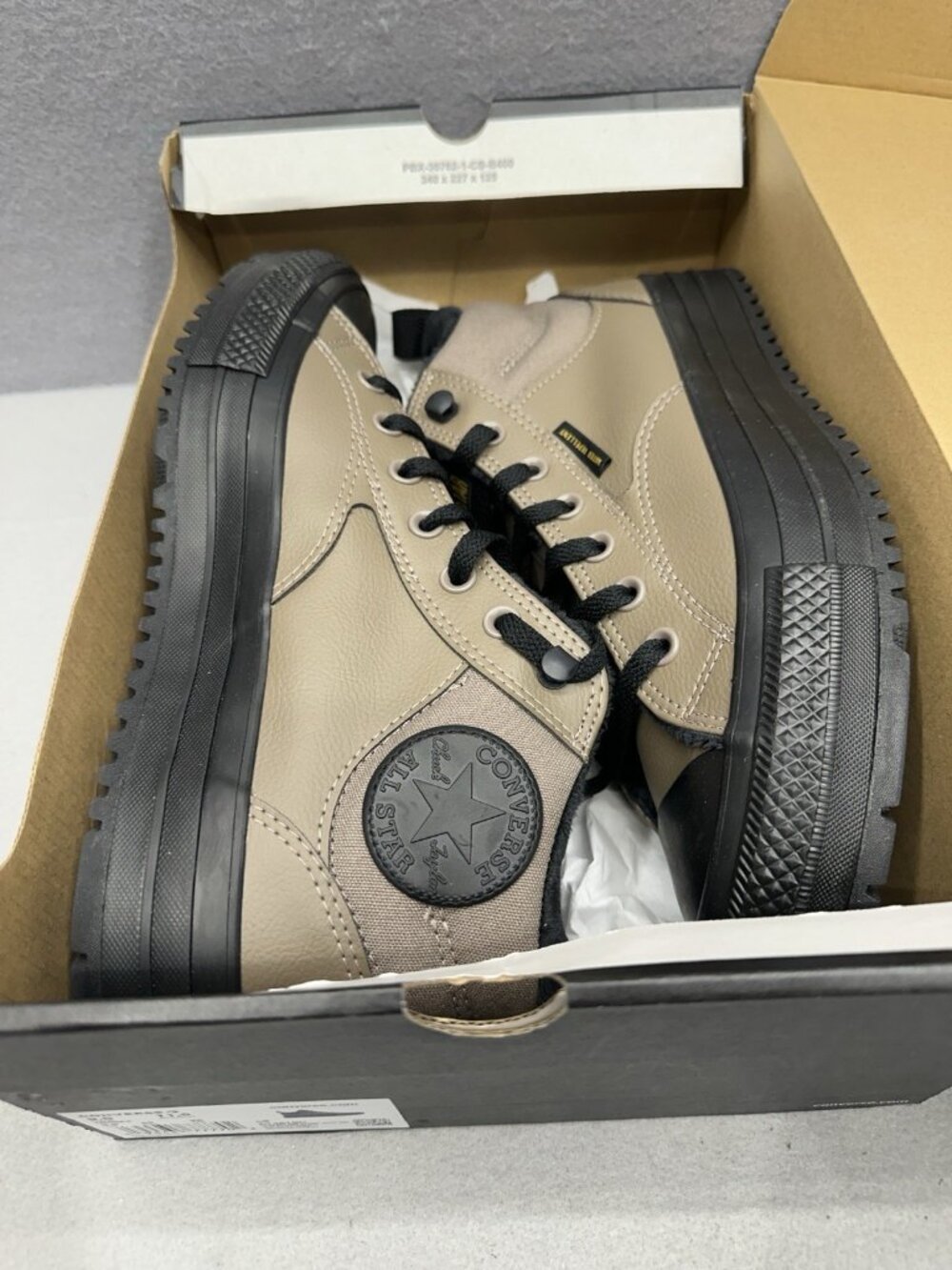 Converse Street Boots Men Size 9.5 Chuck Taylor All Star Malden Mid Taupe Black - Picture 10 of 12